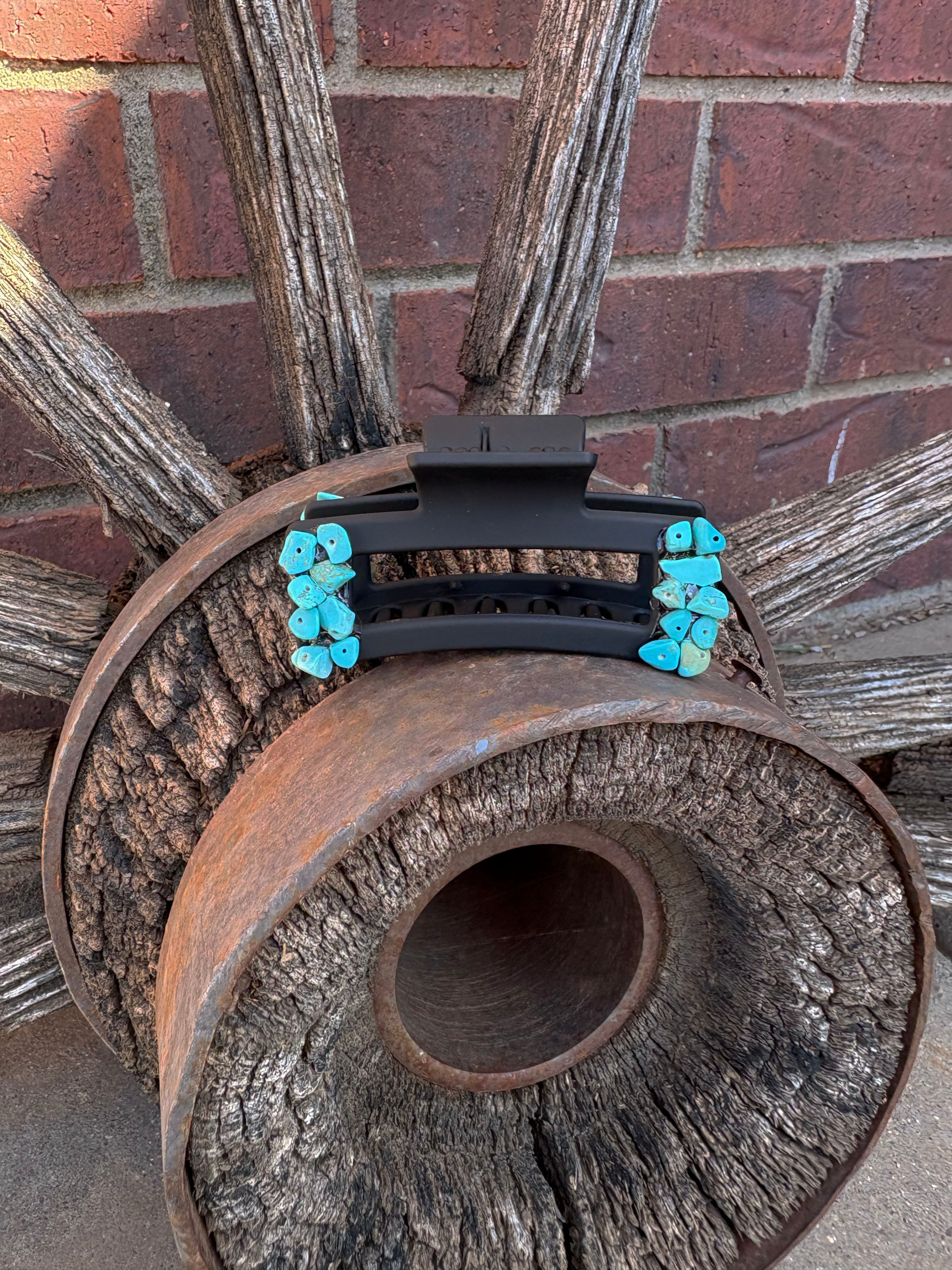 Medium hair clip partial turquoise