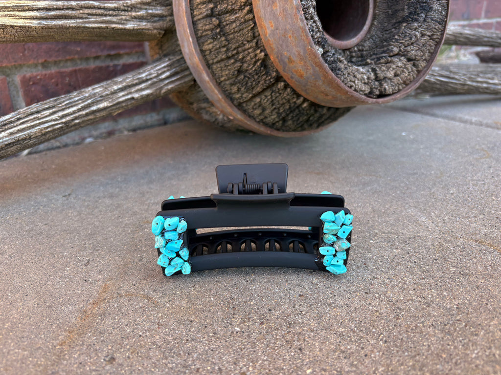 Medium hair clip partial turquoise