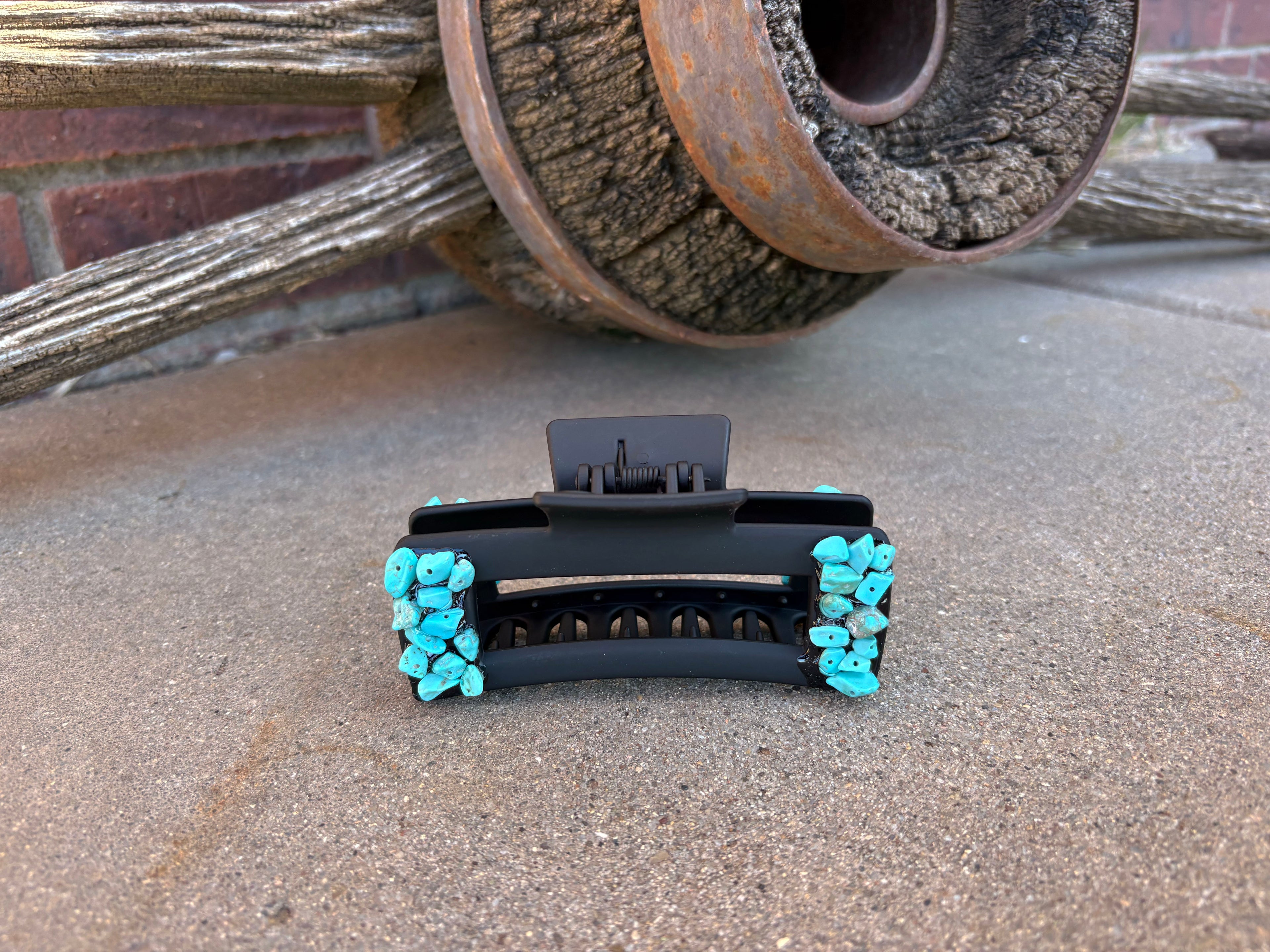 Medium hair clip partial turquoise